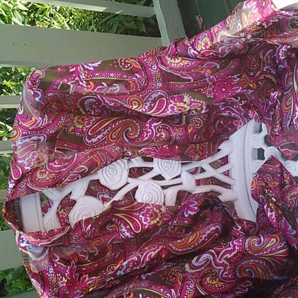 Paisley print silk blouse
